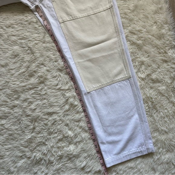 Madewell Jeans The '90s Straight: Two-Tone Workwear Edition White 33 NWT New - Picture 12 of 13
